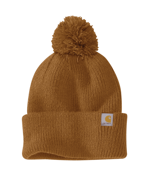 106003-BRNOS Women's Knit Pom-Pom Cuffed Beanie Ca-195836905084