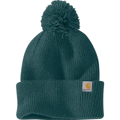 106003-GM1OS Women's Knit Pom-Pom Cuffed Beanie Gr-197219852442