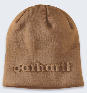 107002-BRNOS Knit Embossed Beanie Carhartt Brown --197219825569