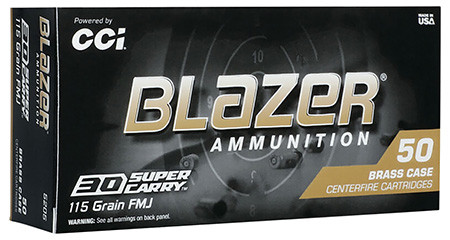 5205 CCI 30 SUPER CARRY 115GR FMJ BLAZER BRASS 50-604544670981