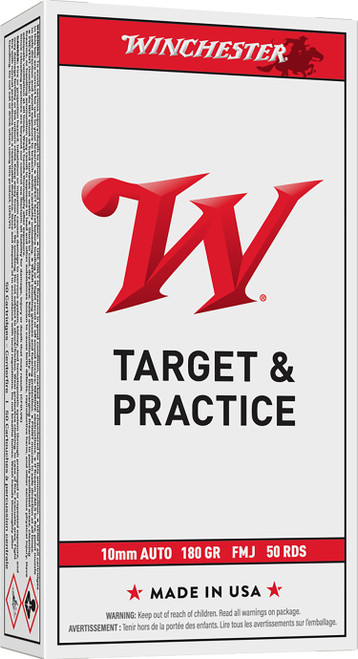 USA10MM HANDGUN 10 MM AUTO USA TARGET FMJ 180 GRv--020892225534
