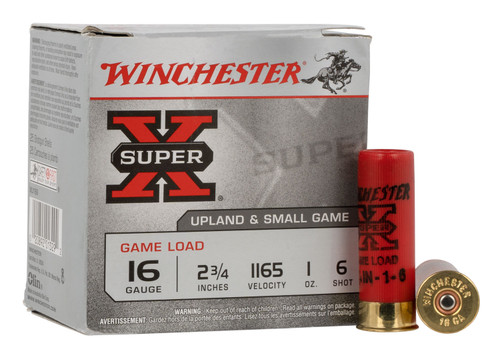 XU166 SHOTSHELL 16 GA 2-3/4" #6 SUPER-X UPLAND 1 O-020892013292
