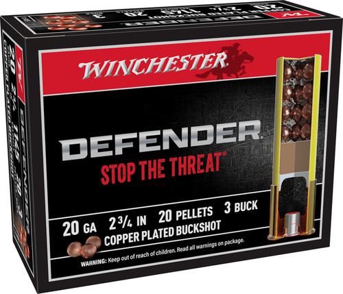 SB203PD SHOTSHELL 20 GA 2-3/4" DEFENDER BUCKSHOT #-020892026544