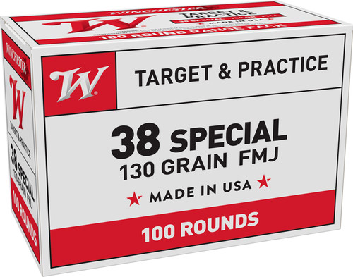 USA38SPVP HANDGUN 38 SPECIAL USA TARGET FMJ 130 GR-020892214859