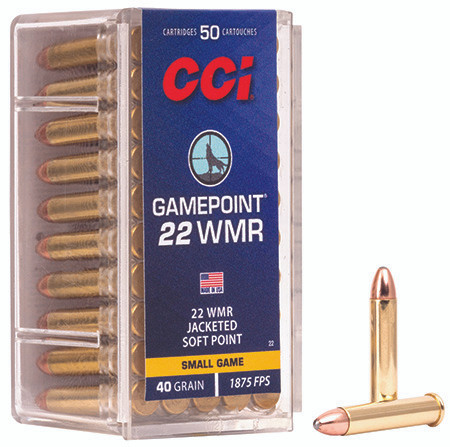 22 CCI 22 WMR GAMEPOINT 40GR JSP  50 RND/BX -26-076683000224