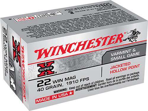WINCHESTER SUPER X 22WMR 40GR JHP X22MH-020892100718
