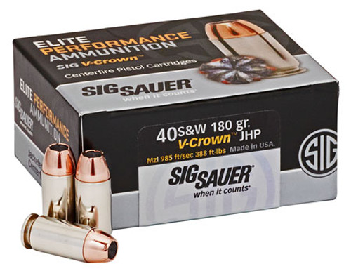 SIG SAUER EP 40S&W 180GR V-CROWN JHP E40SW2-50-798681501717