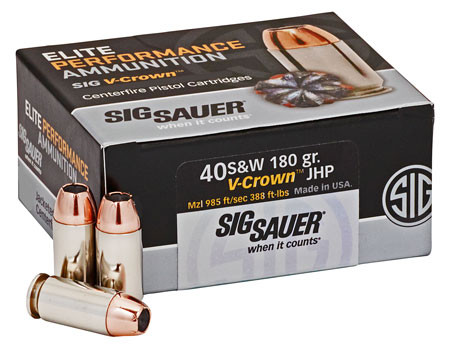 SIG SAUER EP 40S&W 180GR V-CROWN JHP E40SW2-50-798681501717