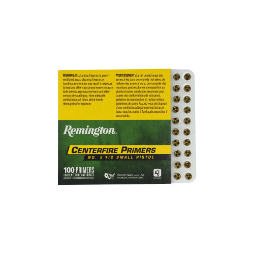 REMINGTON PRIMER 5-1/2 SMALL PISTOL 100 RND/-047700095202