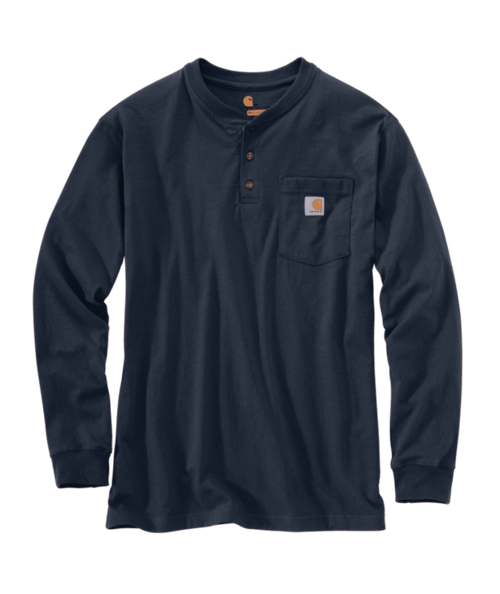 K128-NVY 2XL Navy Loose Fit Heavyweight Long-Sleev-035481107689