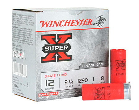 XU128 SHOTSHELL 12 GA 2-3/4" #8 SUPER-X UPLAND 1 O-020892013278