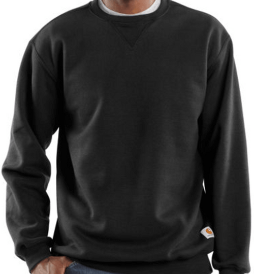 K124-BLK L Black Loose Midweight Crewneck Sweatshi-035481219962