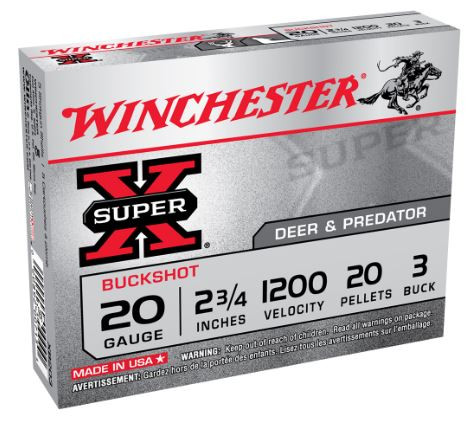 XB203VP SHOTSHELL 20 GA 2-3/4" SUPER-X BUCKSHOT 3v-020892025806