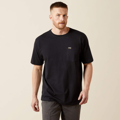 SML R MNS RBR CTN STRNG STND PKT SS TSHRT BLK BLAC-197318355509