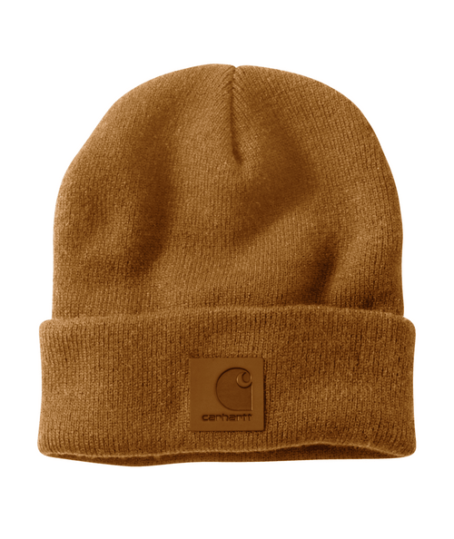 101070-BRN OS Carhartt Brown Tonal Patch Beanie -2-192776860893