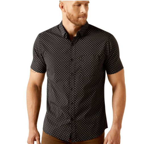 10058984 LG R BLACK MNS Mars Modern Fit Shirt-25-197318415449