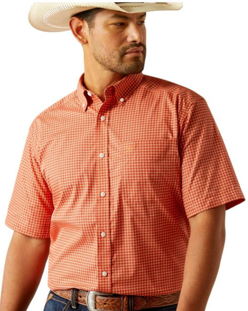 10058743 MED R ORANGE MNS Wrinkle Free Erik Classi-197318400803