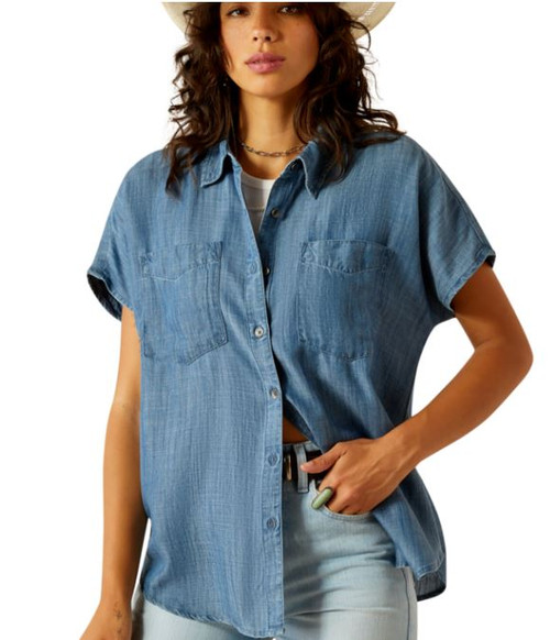 10058777 XL R CHAMBRAY WMS Vacation Shirt-25-197318429248