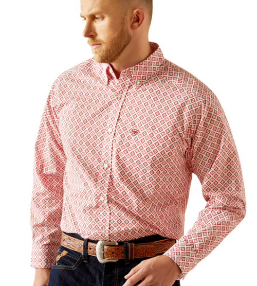 10058966 XXL R ORANGE MNS Saylor Classic Fit Shirt-197318393679