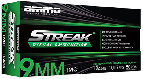 AMMO INC STREAK GREEN 9MM 124GR TMC 9124TMC-STRK-G-818778023509