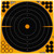 Allen 12" Square Adhesive Splash Reactive Paper Shooting Targets, Bullseye, Black/Orange - 5-Pack