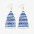 ink+alloy Lexie Game Day Horizontal Stripes Beaded Fringe Earrings Blue and White