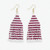 ink+alloy Lexie Game Day Horizontal Stripes Beaded Fringe Earrings Maroon and White