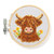 Kikkerland Highland Cow Mini Cross Embroidery