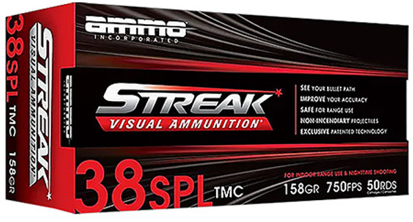 AMMO INC STREAK RED 38SPECIAL 158GR 38158TMC-STRK--818778024858