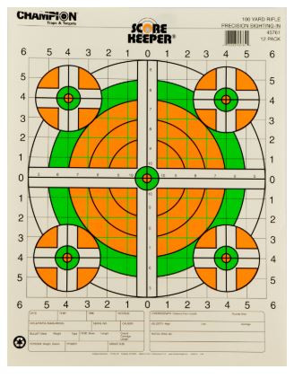 Champion Targets Score Keeper Bullseye Paper 100yd-076683457615