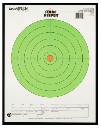 Champion Targets Score Keeper Bullseye Paper 100yd-076683457950