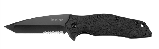 1835TBLKST KURO TANTO - BLK/BLK SERRATED BOX -26-087171033747