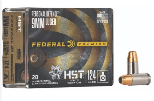 P9HST1S FEDERAL 9MM LUGER 124GR HST JHP 20 RND/BX-029465063924
