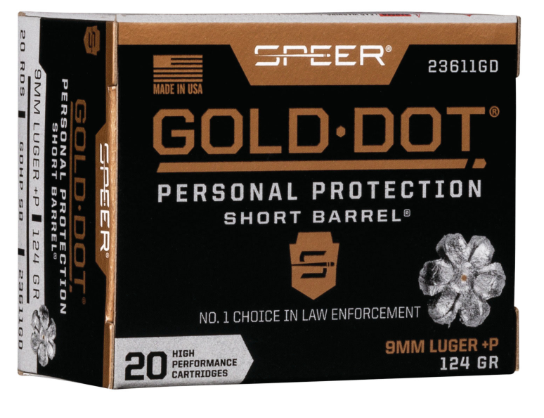 SPEER 9MM LUGER +P 124 GR GDHP 23611GD-604544647204