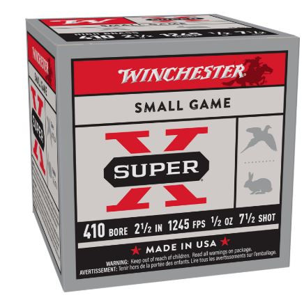X417 SHOTSHELL 410 GA 2-1/2" #7.5 SUPER-X UPLAND H-020892001022