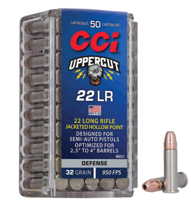960CC CCI 22LR UPPERCUT 32GR PLATED HP 50 RND/BX --604544688849