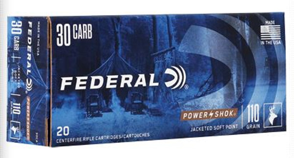 FEDERAL POWERSHOK 30CARBINE 110GR JSP RN 30CA-029465084523