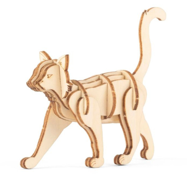 CAT 3D WOODEN PUZZLE-25-612615096479