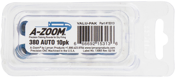 A-Zoom 380 acp Snap Cap Blue 10 Pack 15313-666692153136