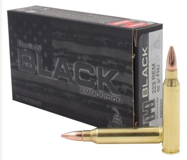 HORNADY BLACK 223REM 62GR FMJ 80234-090255802344