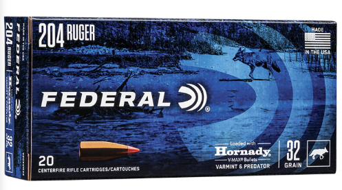 V204VM32 FEDERAL 204 RUGER 32GR HORNADY V-MAX 20 R-604544647860