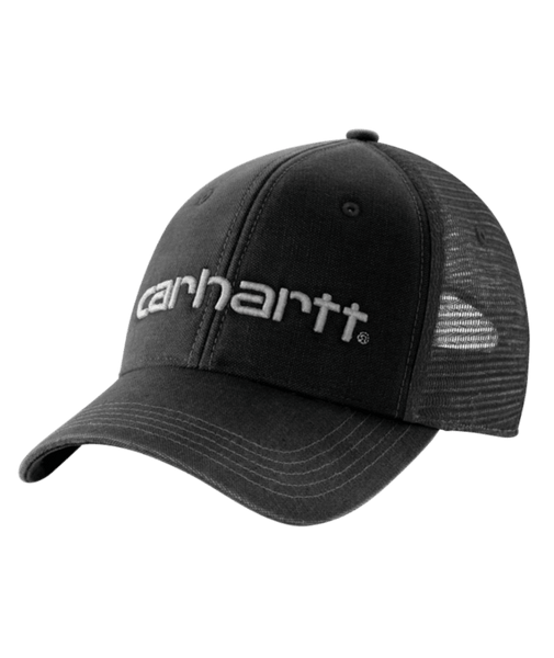 101195-001OS Canvas Mesh-Back Logo Graphic Cap Bla-886859462615