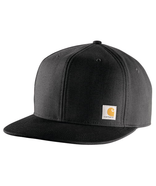 106665-001 OS Black Firm Duck Flat Brim Cap -26-197219212697
