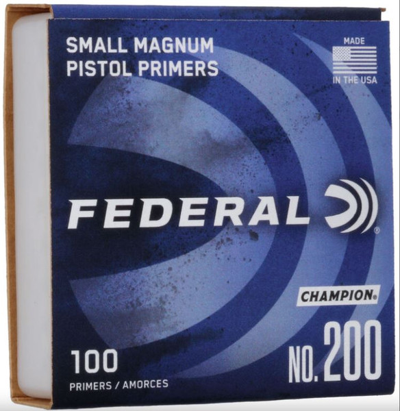200 FEDERAL SMALL MAGNUM PISTOL PRIMER 100 RND/BX-029465056247