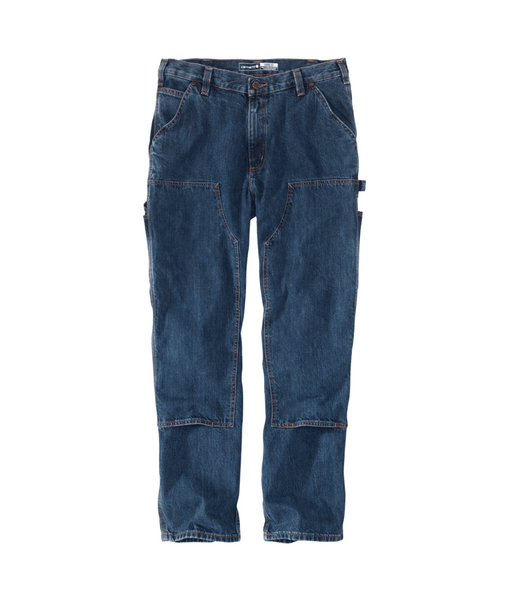 Loose Straight Double-Front Denim Dungaree