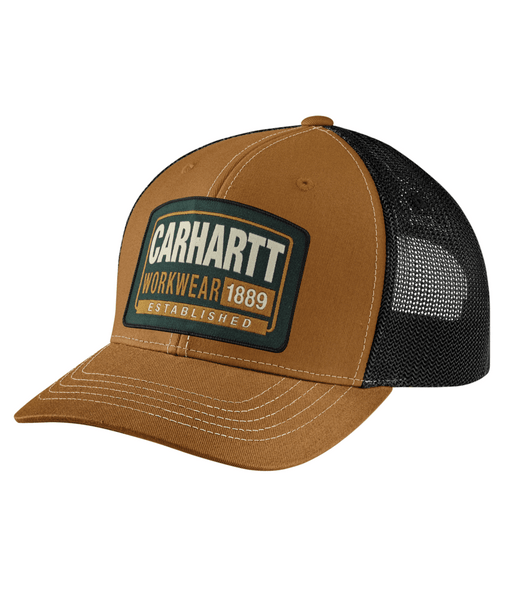 Canvas Mesh-Back Workwear Patch Cap