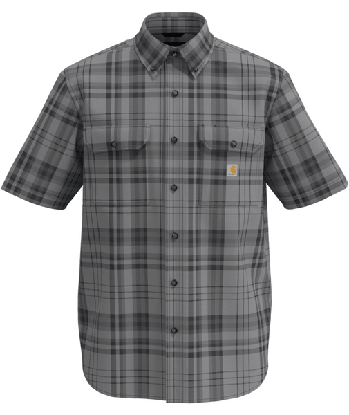 Men's Fort Loose Short Sleeve Plaid Shirt