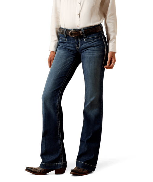 Trouser Mid Rise Stretch Entwined Wide Leg Jean