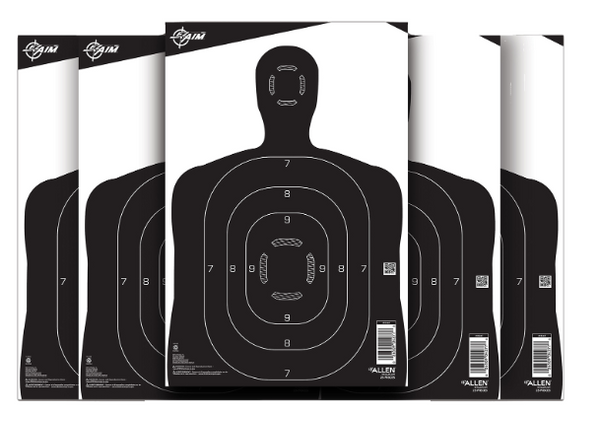 15447 EZ Aim Paper Silhouette Target - 12 X 18 Bla-026509042778