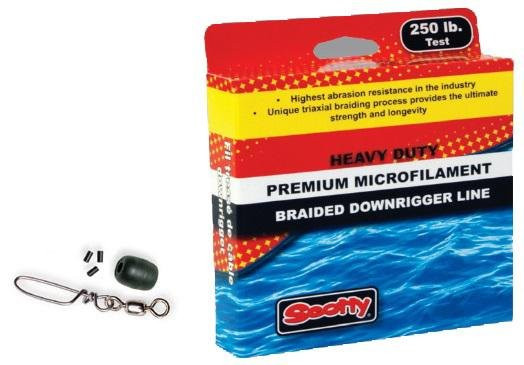 Premium Braided Fiber Downrigger Line, 250lb